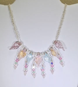 Crystal and Leaf Necklace