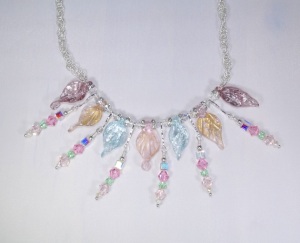 leaf and crystals necklace 2